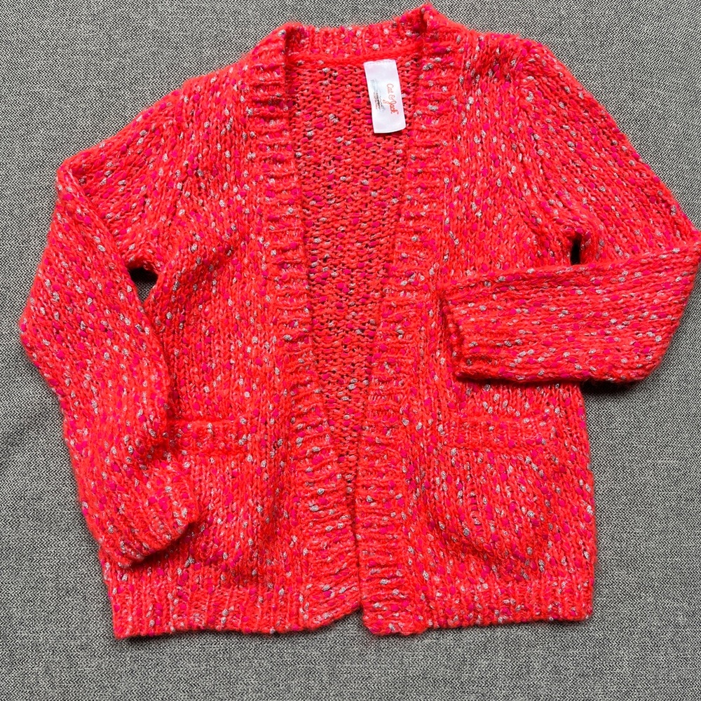 Cat & Jack Bright pink-Orange girls cardigan size 4T